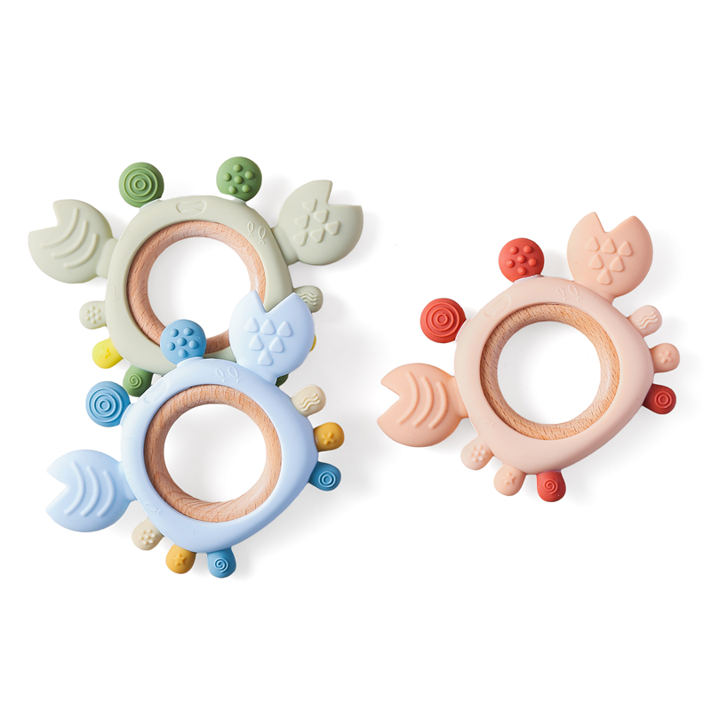 Baby Products List - Детский силиконовый прорезыватель с мультяшным крабом,